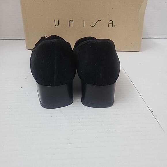 1990's Unisa Suede Black Tassled Loafer Kitten Block Heel Women's Size 6.5 Read - Picture 4 of 8